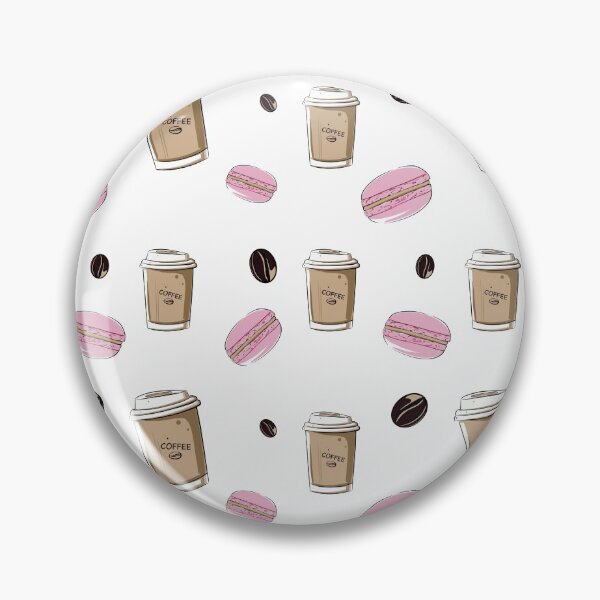 Item preview, coffee and macaroni pattern on a white background designed and sold by Aksena.