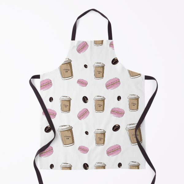 Item preview, coffee and macaroni pattern on a white background designed and sold by Aksena.