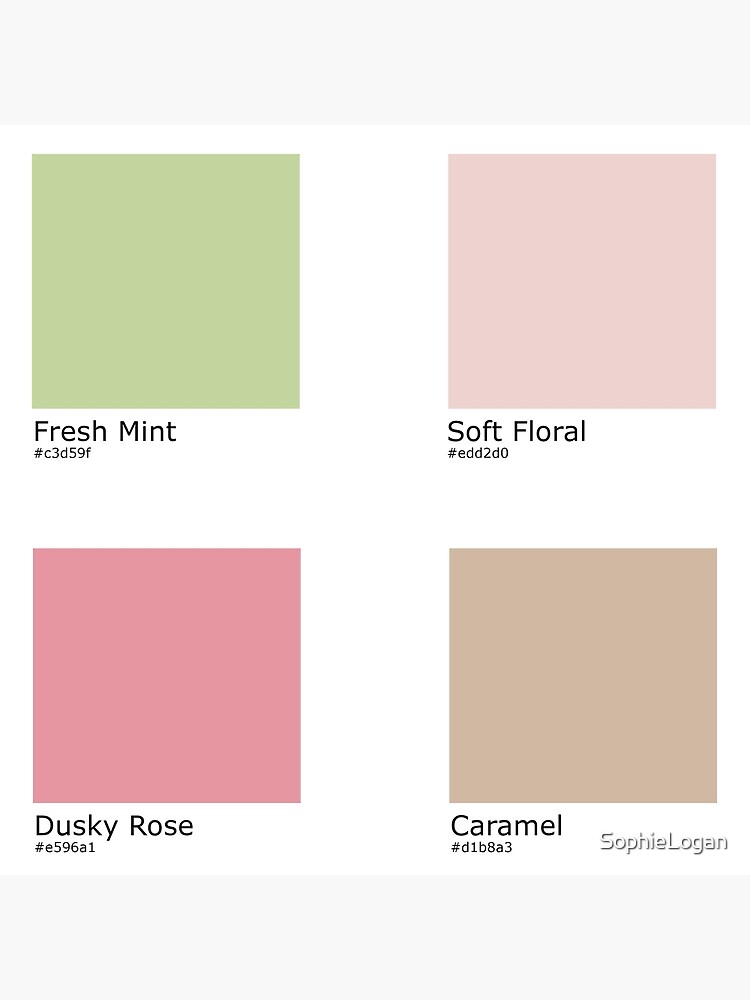 Fresh spring color palette color swatch  Canvas Print for Sale by