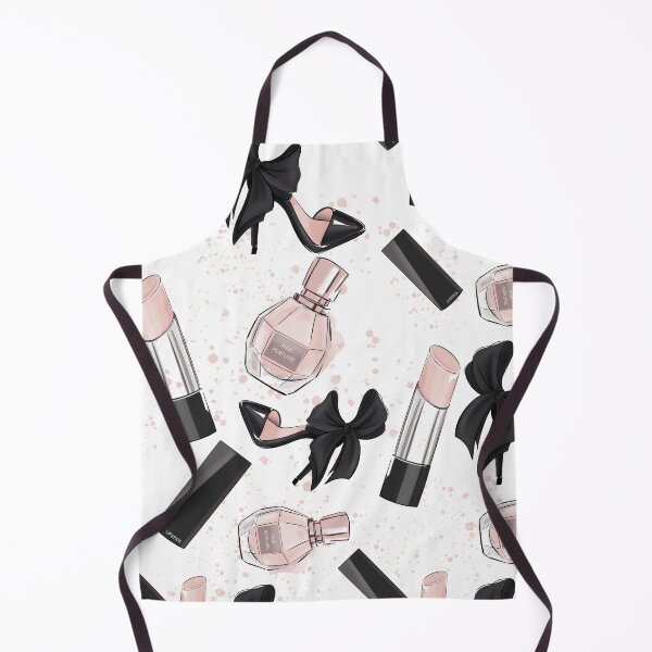 Item preview, pattern with perfume, lipstick and shoes in pink and black tones designed and sold by Aksena.