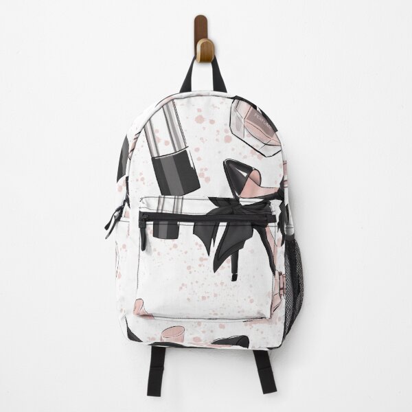 Item preview, pattern with perfume, lipstick and shoes in pink and black tones designed and sold by Aksena.