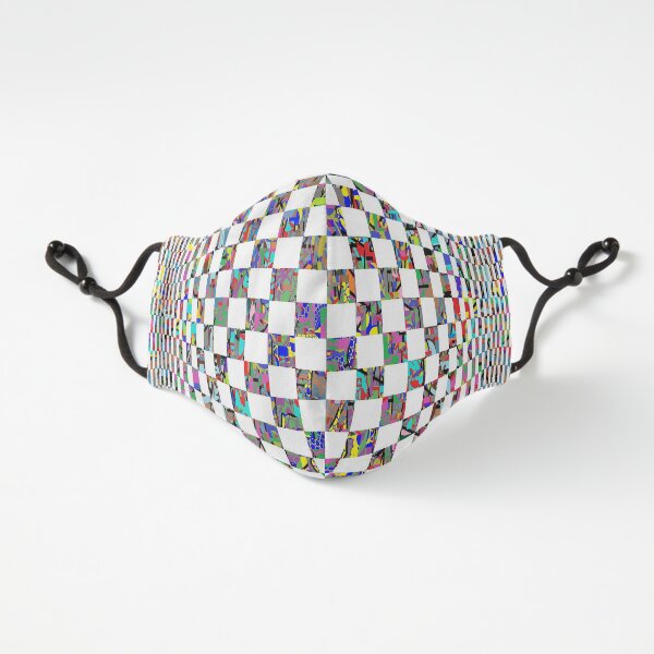 Op art checkerboard - пестрый, motley, variegated, mottled, pied, checkered, patchwork, разноцветный Fitted 3-Layer