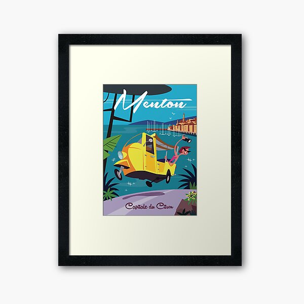 Menton poster Framed Art Print