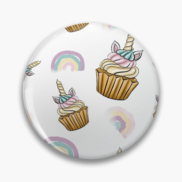 Item preview, pattern with cupcakes and a rainbow on a white background designed and sold by Aksena.