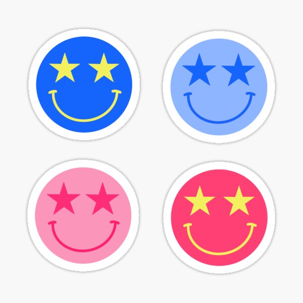 Star Smiley Face Pack Sticker