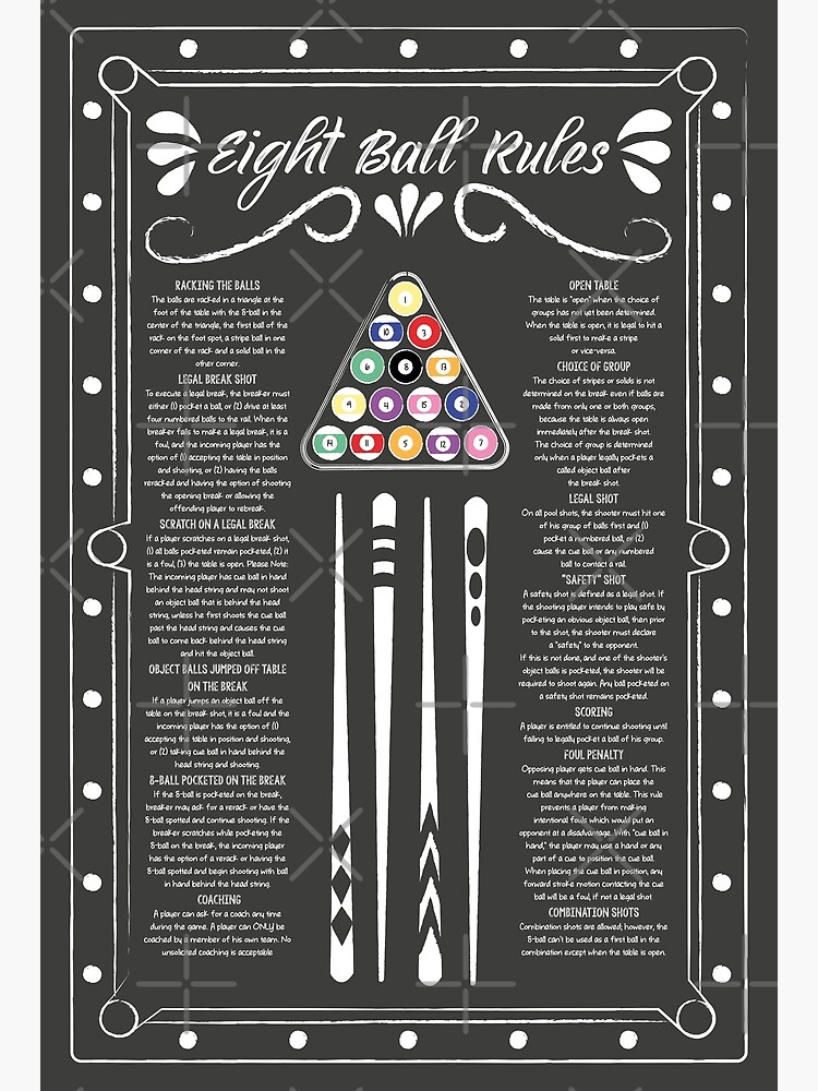 "8ball rules poster" Canvas Print by niickels Redbubble