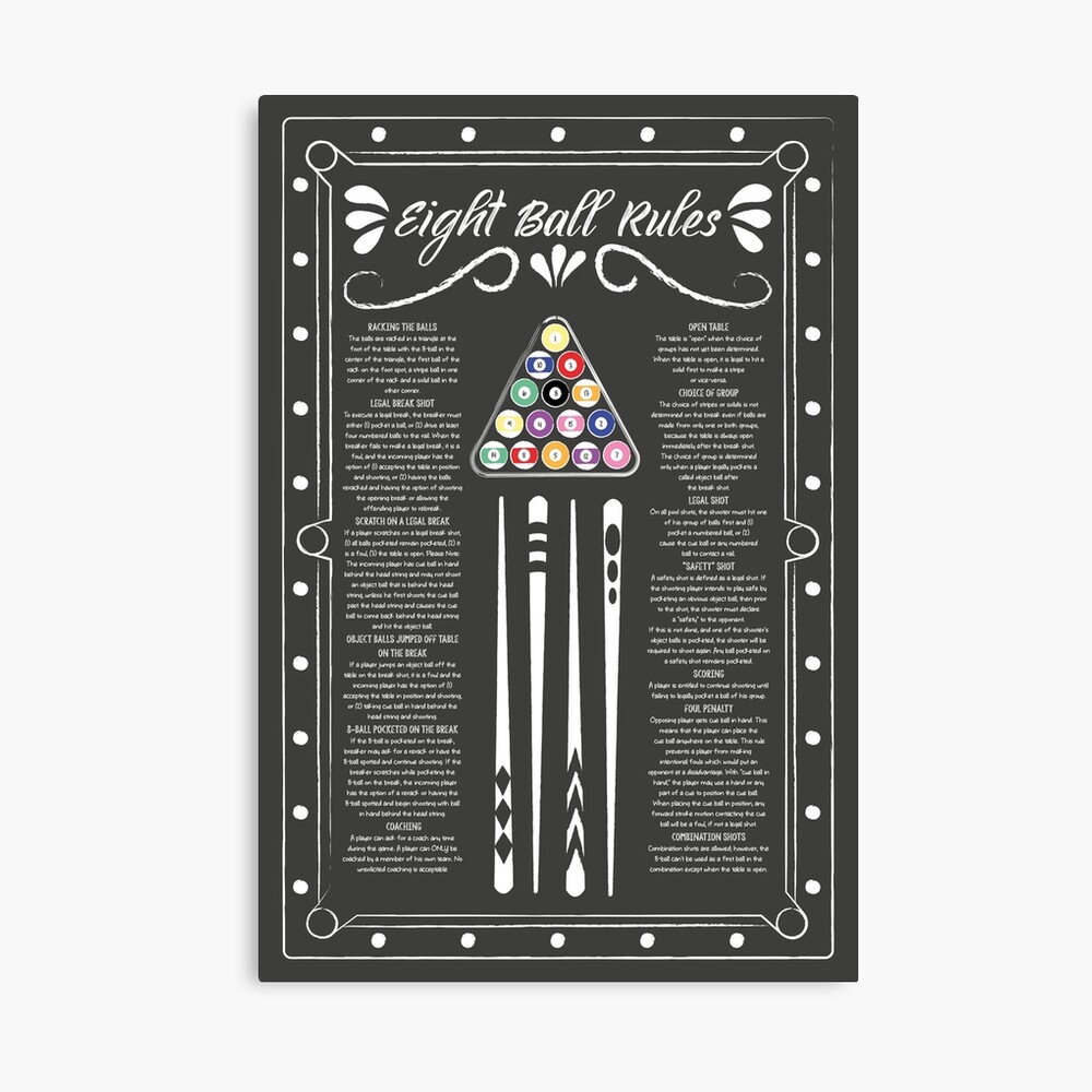 A3 OFFICIAL POOL GAME RULES POSTER UK BRITISH 8 BALL LEAGUE ENGLISH TABLE SIGN 