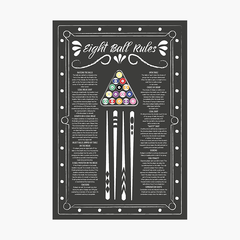 8-ball rules poster Magnet for Sale by Courtney Nicholls