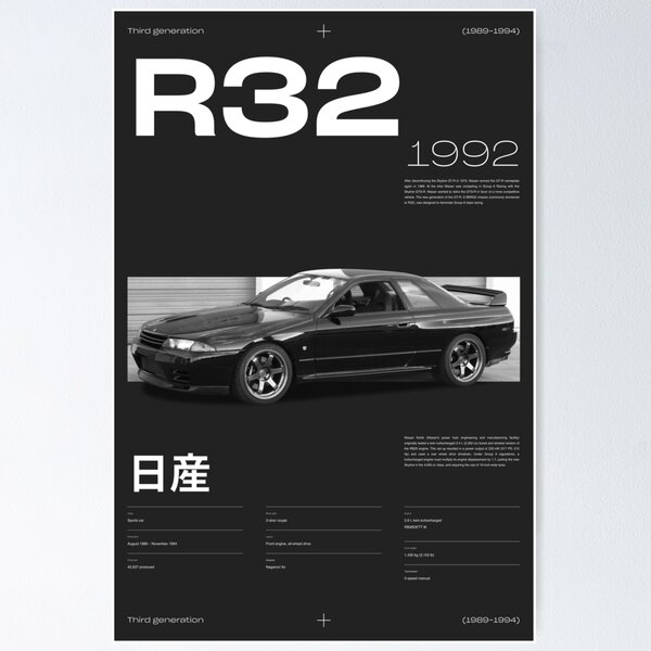 Nissan R32 Skyline grey version Poster