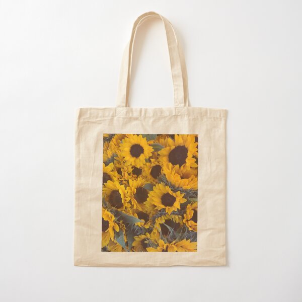 Sunflower Yellow Flower Cotton Tote Bag