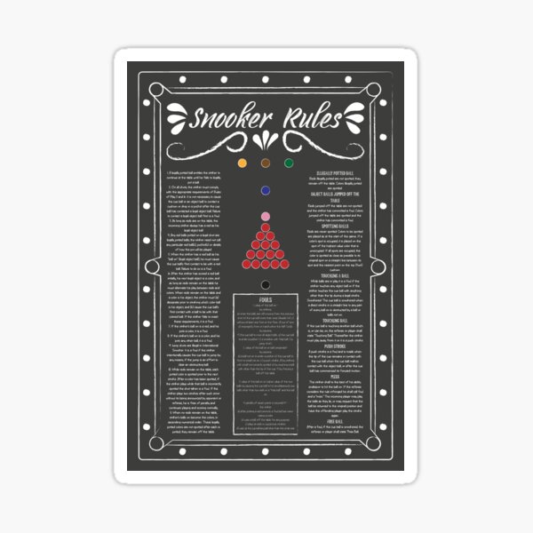 Snooker rules poster Sticker