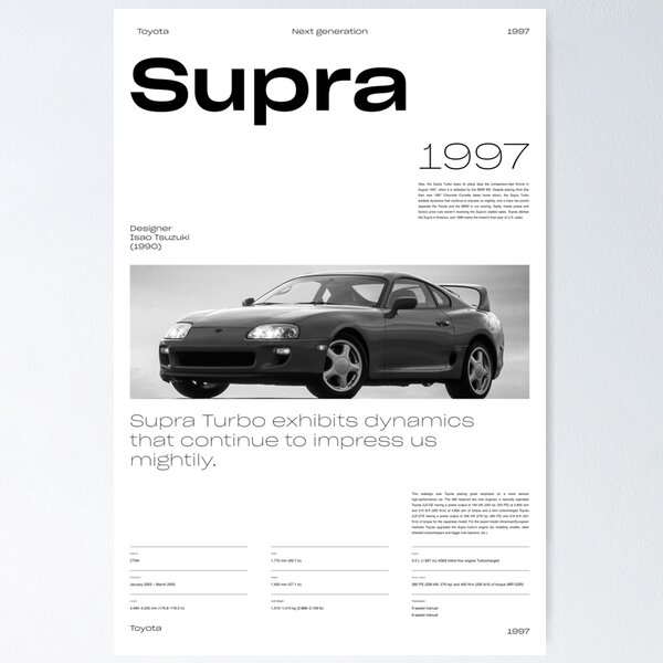 Toyota Supra white version Poster