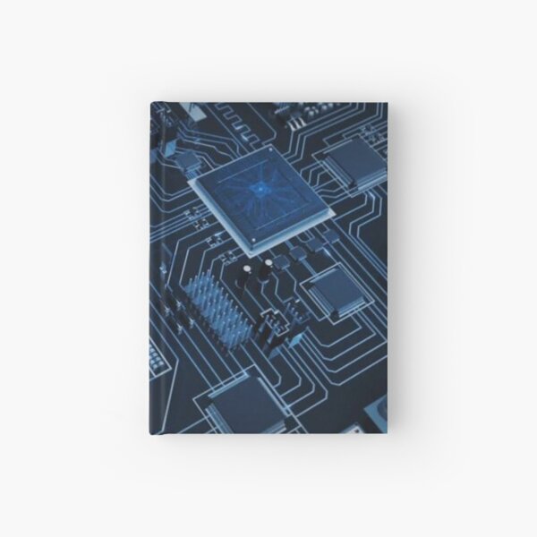 Circuit Board Computer Tech Blue Code Geek Hardcover Journal