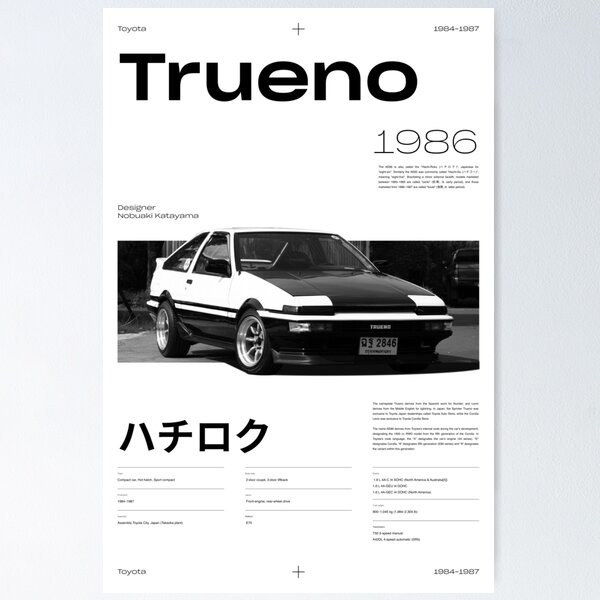 Toyota Trueno AE86 white version Poster