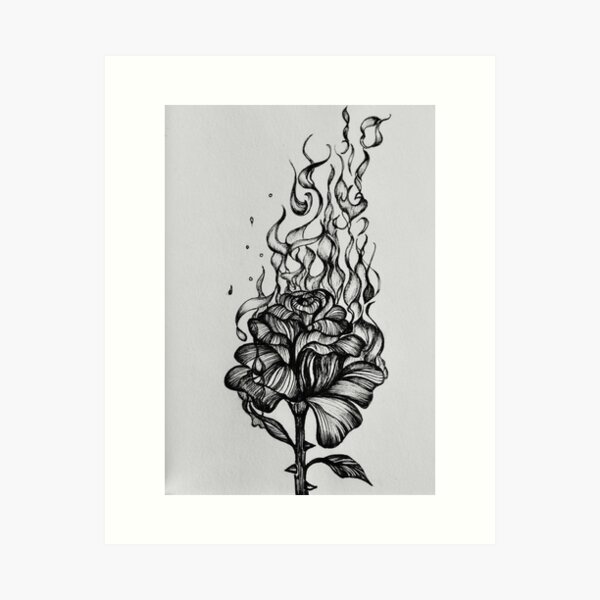 Burning Rose Art Prints for Sale | Redbubble