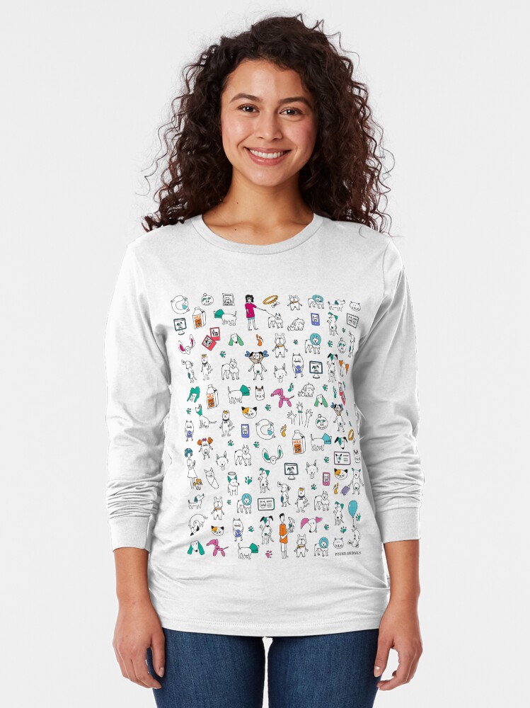 Alternate view of Colorful Pet Rescue Mosaic Long Sleeve T-Shirt