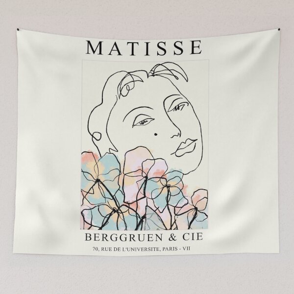 Item preview, Matisse Line Art - Woman with Flowers - Darkacademia designed and sold by Asher-and-Asher.