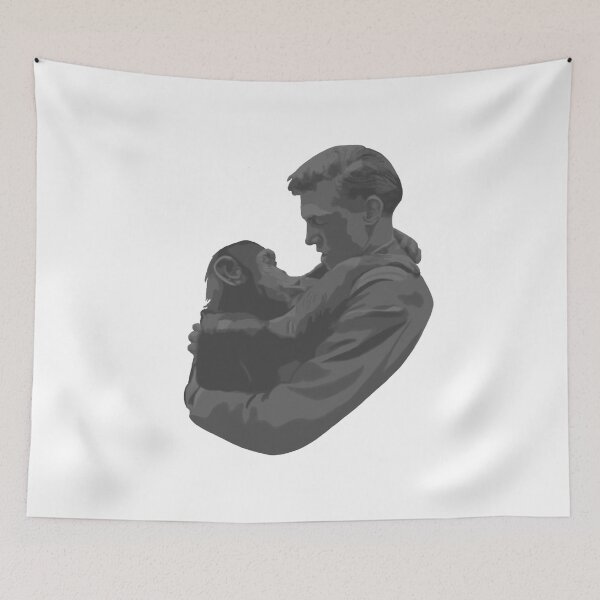 Item preview, David Attenborough and chimp designed and sold by FreeOrca.
