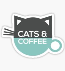 Cats and Coffee Sticker