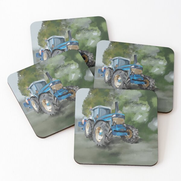 Item preview, Tractor Digital Oil Painting - Blue Tractor Illustration designed and sold by tobyurbansketch.