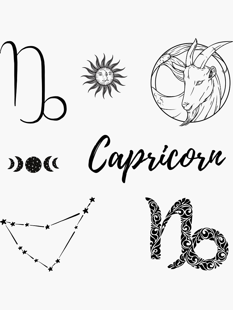 Dessin du zodiaque de Capricorne Capricorne' Autocollant