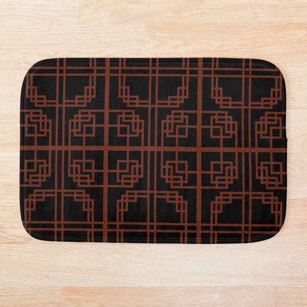 Item preview, Estilo 2 de patrón de rectángulo marrón tradicional coreano en BG negro designed and sold by FollowtheOrigin.