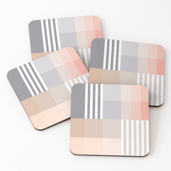 Item preview, Neutral Blush Gray Tan Geometric Square Pattern Earth Tones designed and sold by littledesignco.