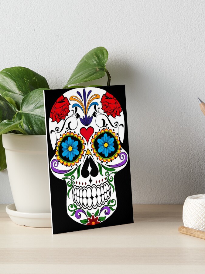 Calavera- Floral Sugar Skull Art Board Print for Sale by