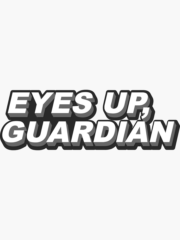 "Eyes Up, Guardian Gray" Sticker for Sale by designsByBird Redbubble