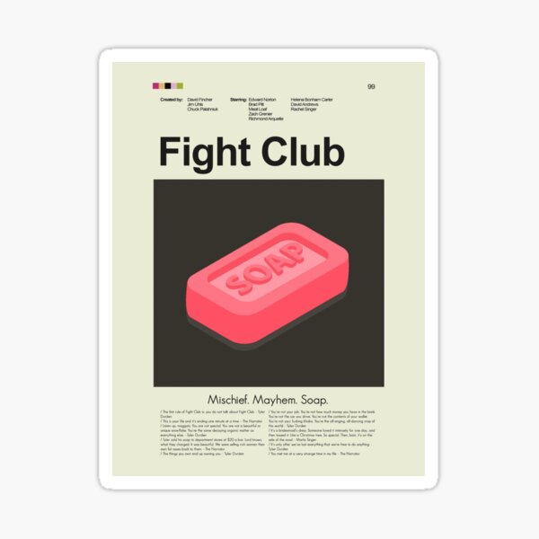 Fight Club Soap Stickers Redbubble - fight club roblox decal