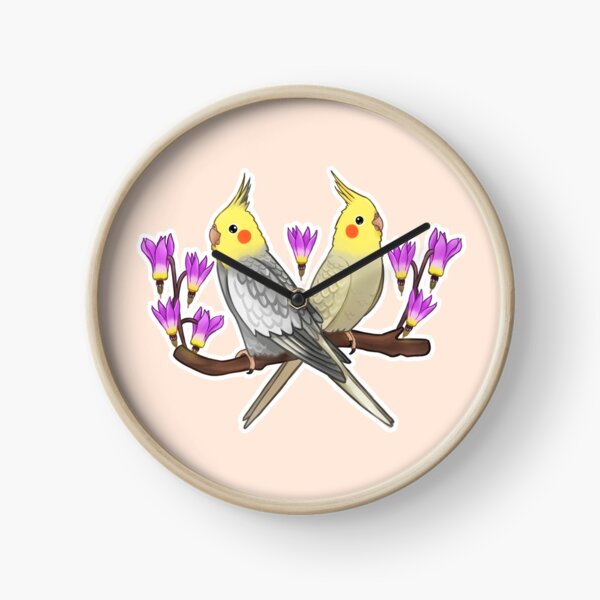 Cute Cockatiels Clock