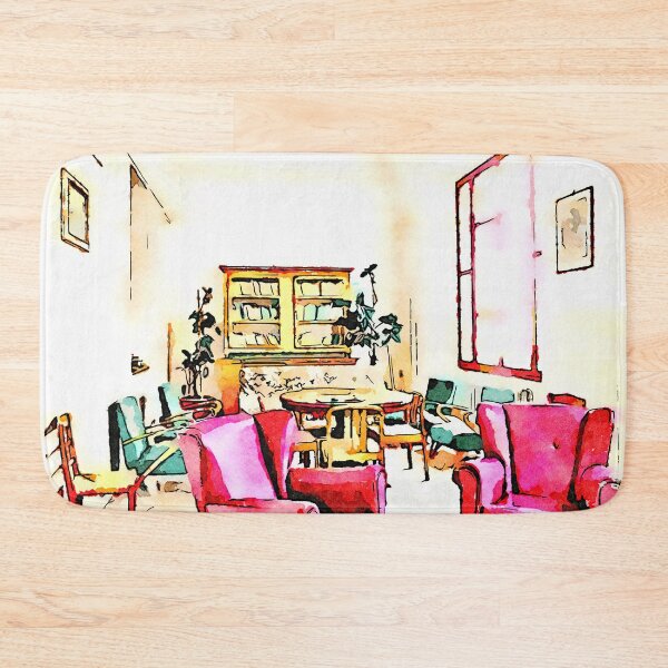 Item preview, Istituto Emiliani: sitting room with red armchairs designed and sold by Giuseppe Cocco.