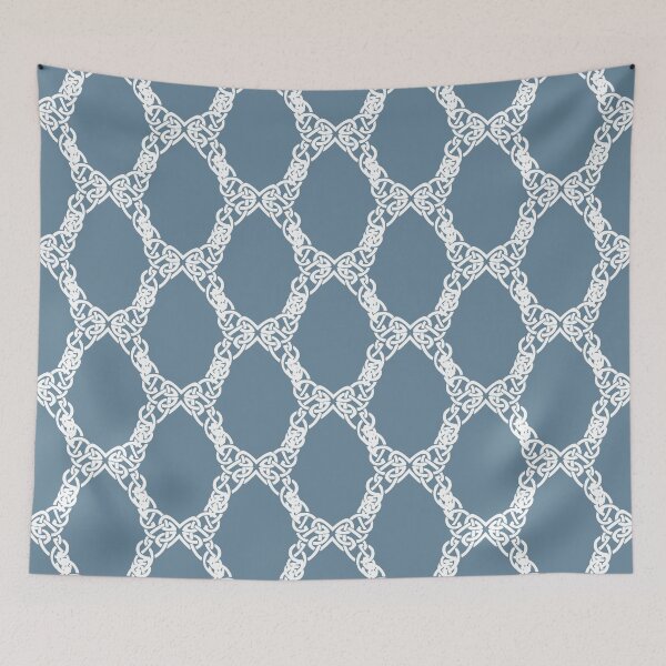 Item preview, White crochet pattern on air force blue color background designed and sold by fowons.