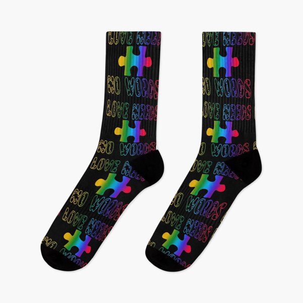 Item preview, Love Needs No Words Autism Awareness Puzzle Piece designed and sold by dreamofdenim.