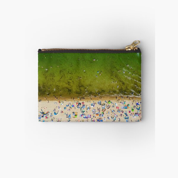Item preview, Crowded beach during summertime top down aerial view designed and sold by Lukasz Szczepanski.