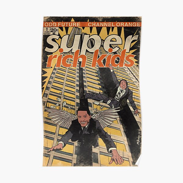 Frank Ocean & Earl Sweatshirt - Super Rich Kids Parodie Comic Art Poster