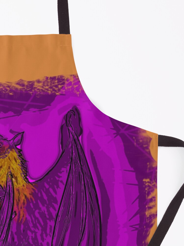Alternate view of Batzilla- Mother/Baby, holding tight 2 - by Ewa Oz Apron