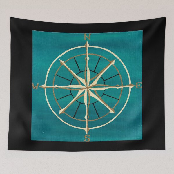 Artikelvorschau, Kompassrose auf Blau entworfen und verkauft von JoyGDesigns.