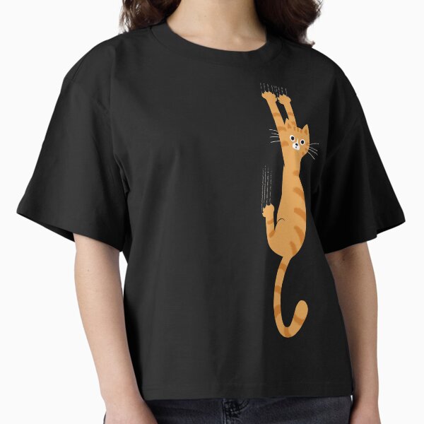 Item preview, Orange Tabby Cat Hanging On | Funny Striped Cat designed and sold by Jenn Inashvili.