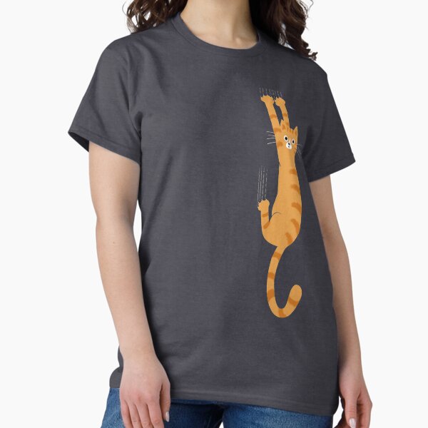 Item preview, Orange Tabby Cat Hanging On | Funny Striped Cat designed and sold by Jenn Inashvili.