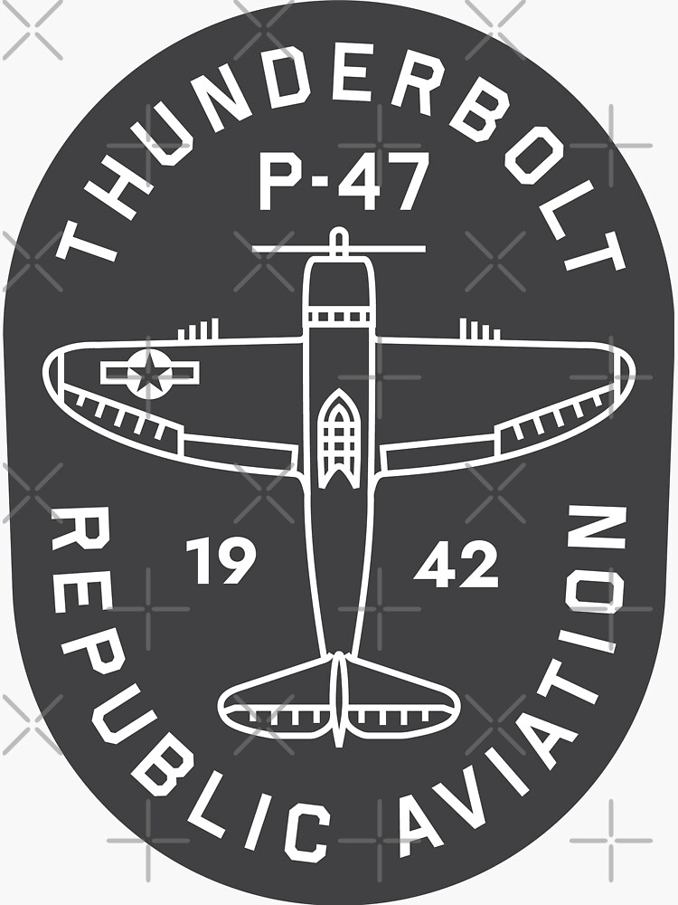 Thumbnail 3 of 3, Sticker, P-47 Thunderbolt Emblem designed and sold by Aeronautdesign.