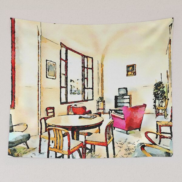Item preview, Istituto Emiliani: sitting room with red armchair designed and sold by Giuseppe Cocco.