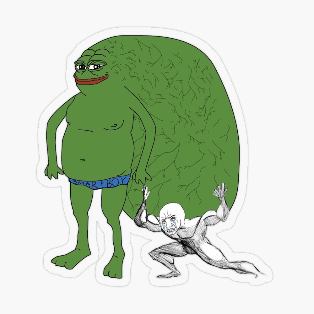 Smart boy pepe big brain Sticker