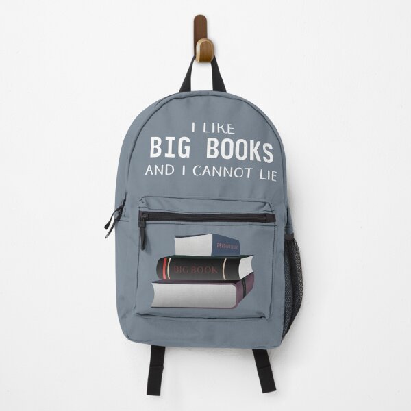 Item preview, I like big books and I cannot lie - funny book lovers quote for a book worm. Classic colours - dusky grey blue designed and sold by Caroline Laursen.