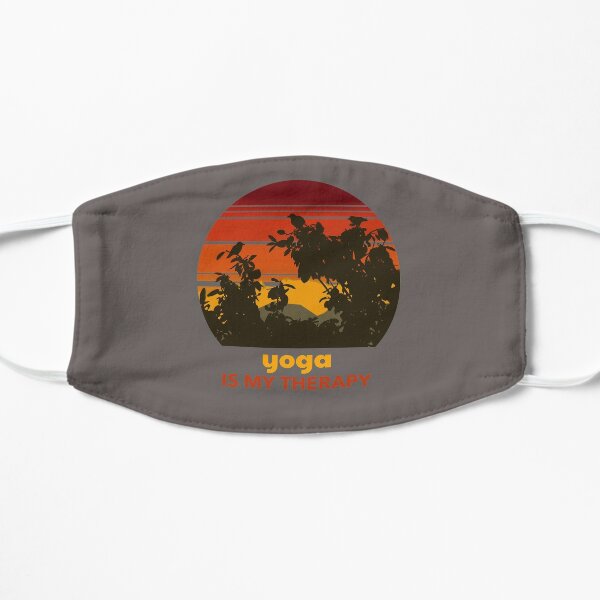 Yoga is my therapy sunset Flat Mask