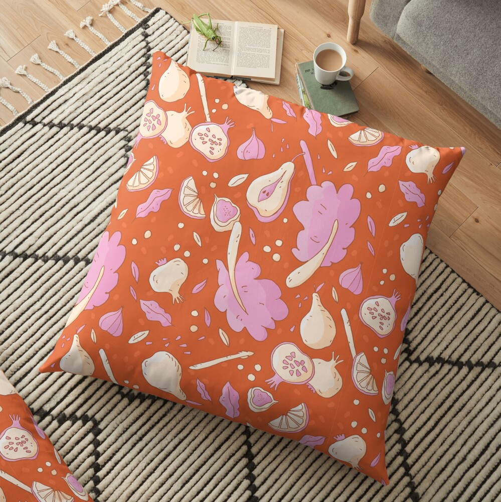Autumn Vegetables Floor Pillow