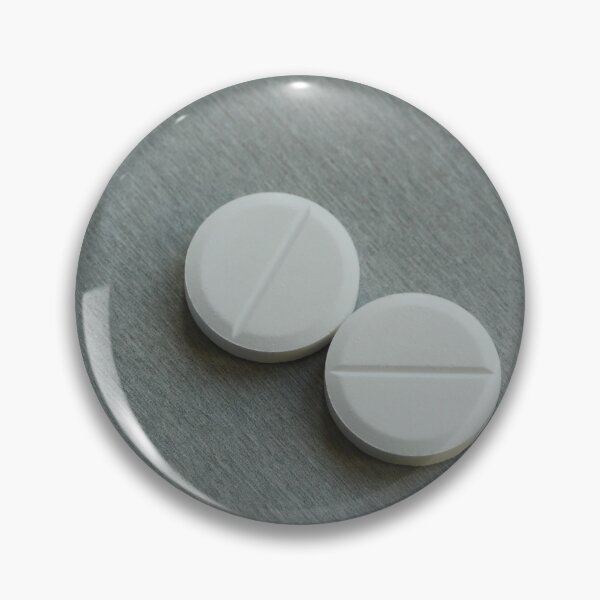 Item preview, two large round white pills close-up designed and sold by mrivserg.