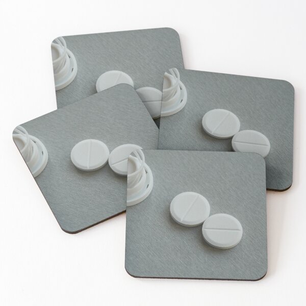 Item preview, two large round white pills close-up designed and sold by mrivserg.