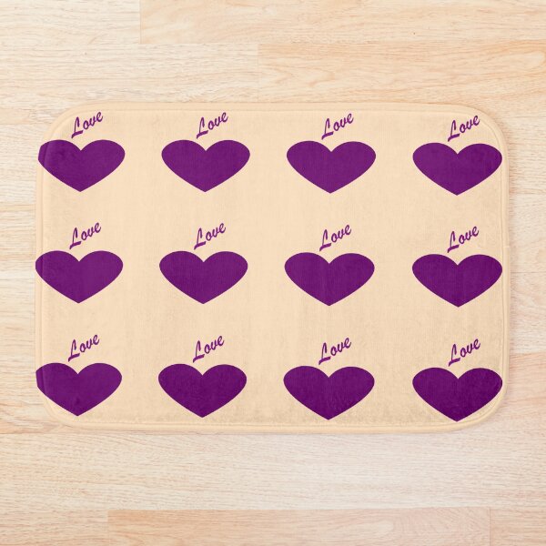 Purple heart saying Love Bath Mat