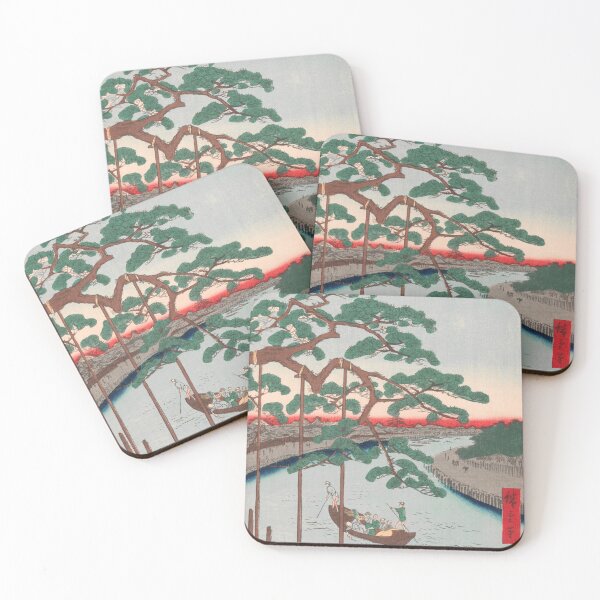 Item preview, Five Pines at Onagi Canal Vintage Ukiyo-e Japanese Art designed and sold by VintageArchive.